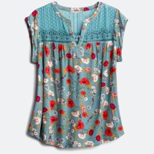 Daniel Rainn Taravel Crochet Detail Knit Top